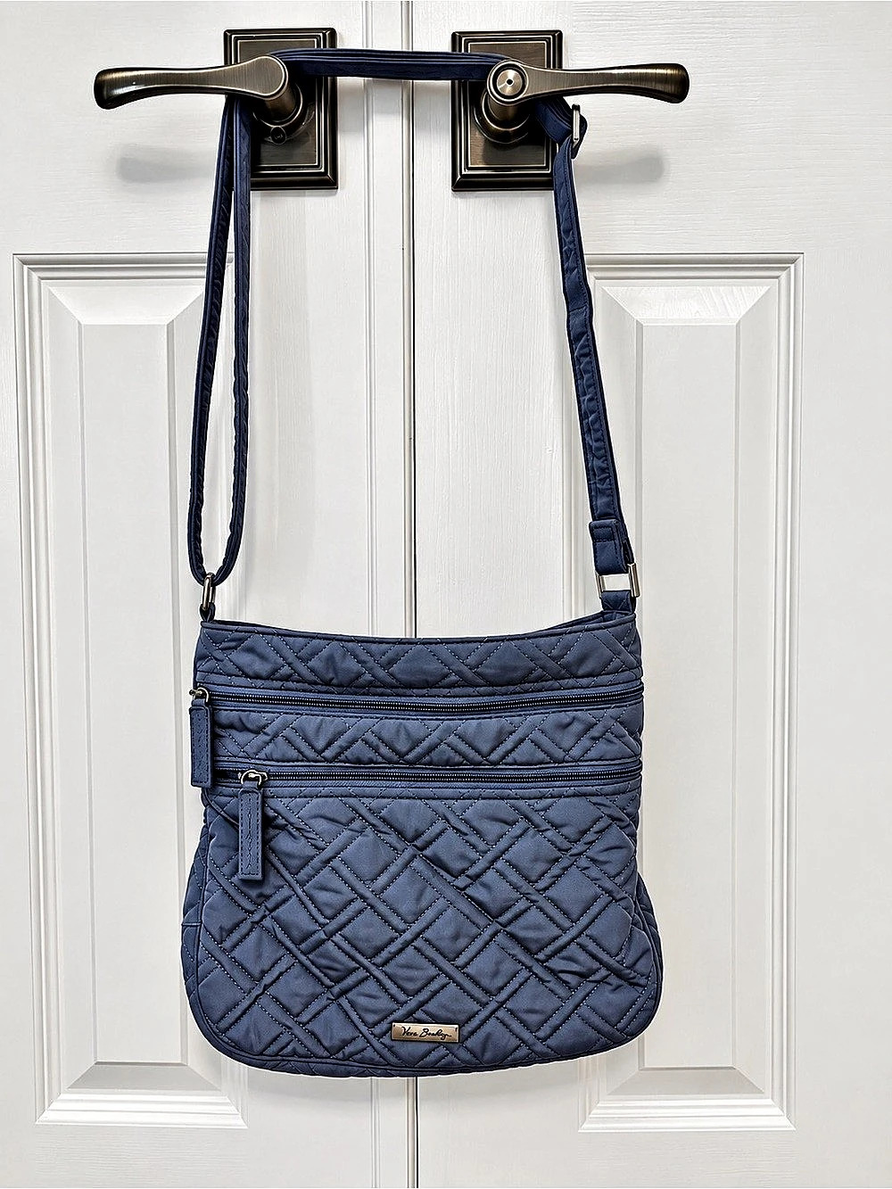 Vera Bradley Triple Zip Hipster Crossbody Bag Blue